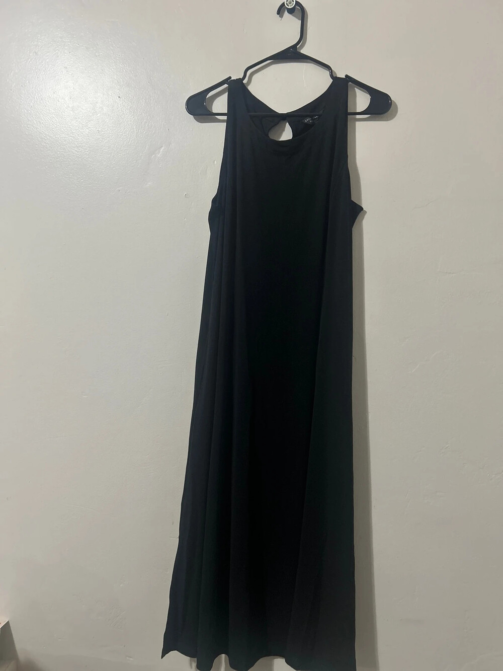 susan graver everyday black sleeveless maxi dress size L